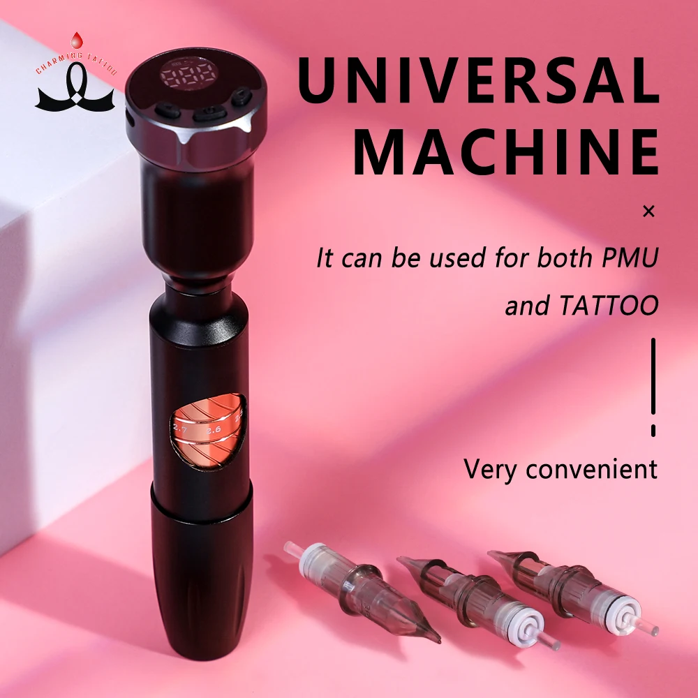 YD Wireless Blink Rotary Adjust Stroke Machine Digital Permanent Makeup Tattoo Machine With Small Power Microblading