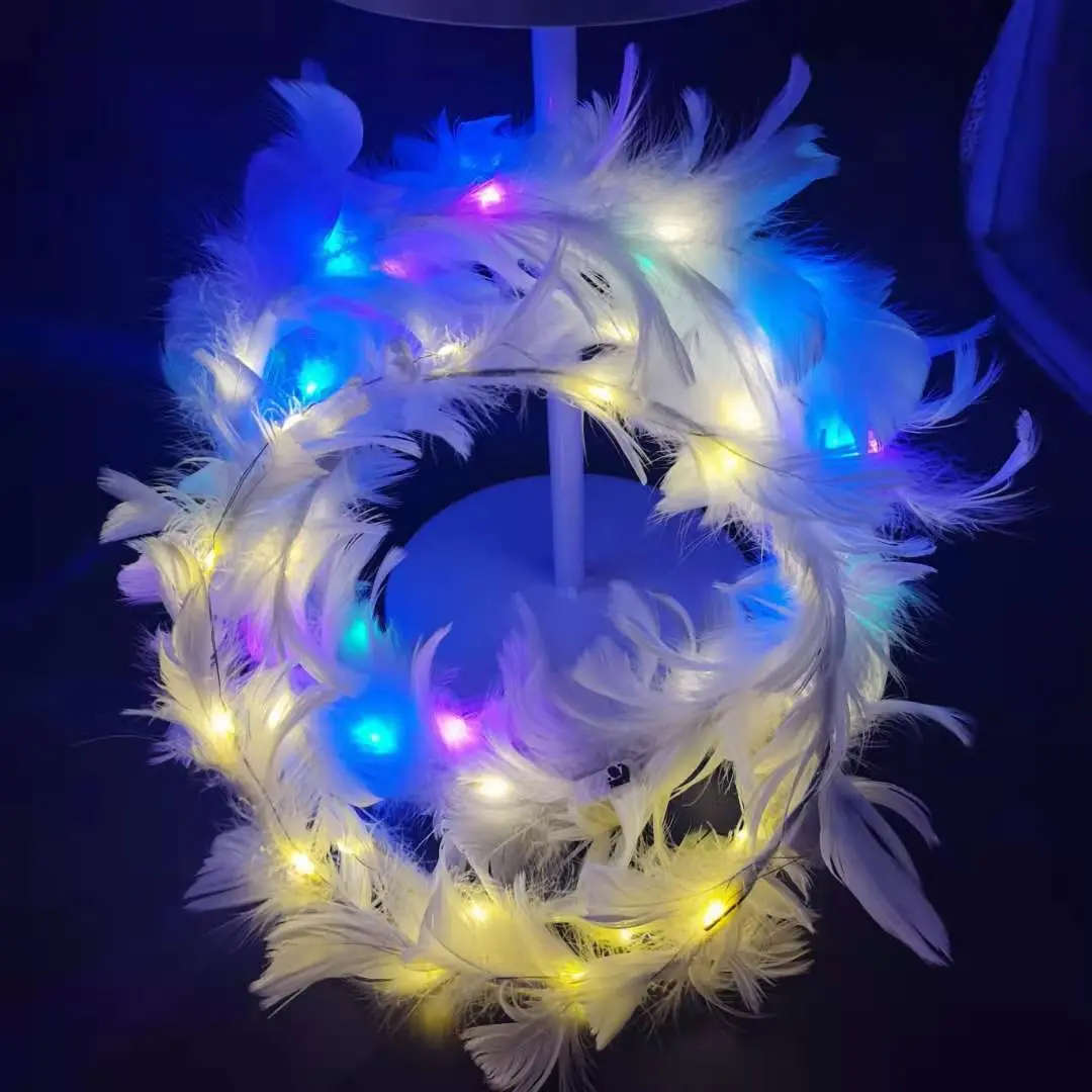 Wholesale Party Girls LED Light Angle Headband Toy Plush Flashing Wing LED Headband