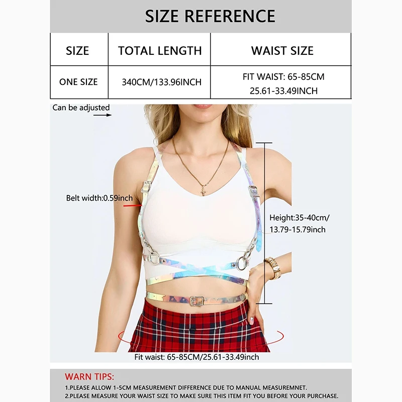 Women PVC Harness Punk Gothic Sexy Body Caged Bra Top Laser Clothing Women Body Waist Harness Belt