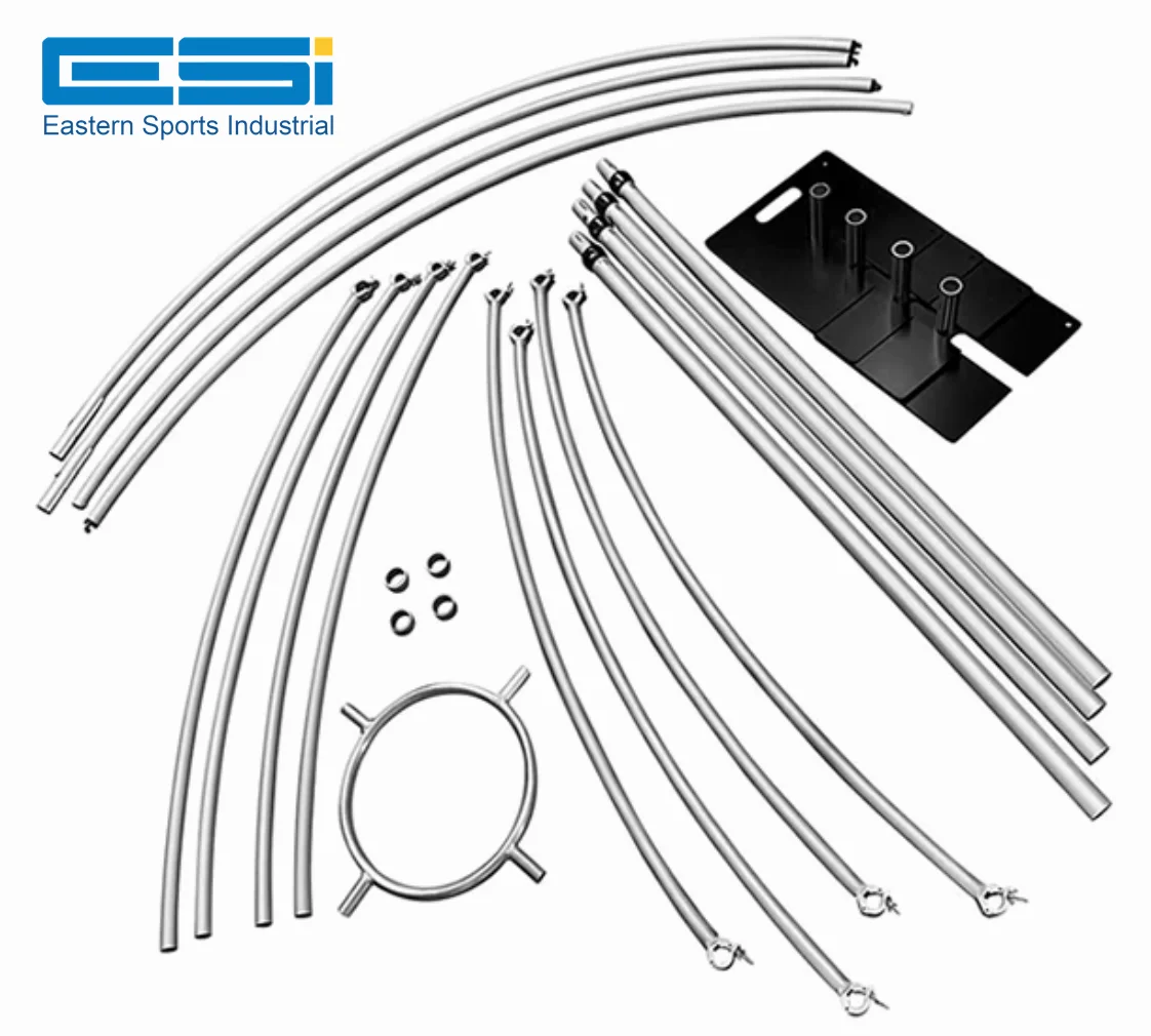 ESI wholesale adjustable pyramid structure wedding and event decorative aluminum  curved pipe and drape