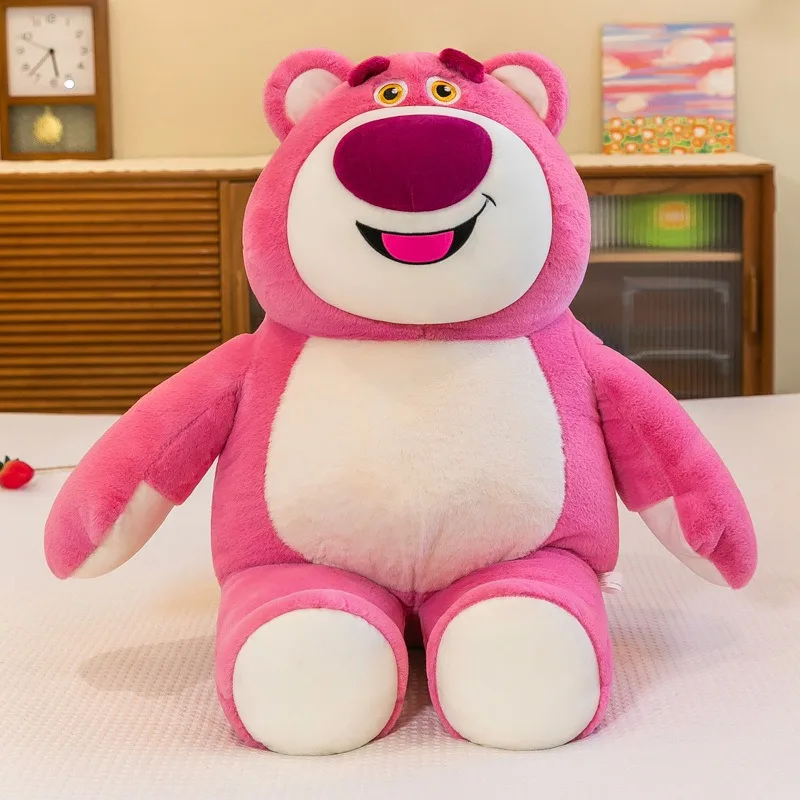 Large Strawberry Bear Plush Toy Soft Sleeping Pillow and Wedding Supplies Manufacturer Wholesale for Birthday Celebrations