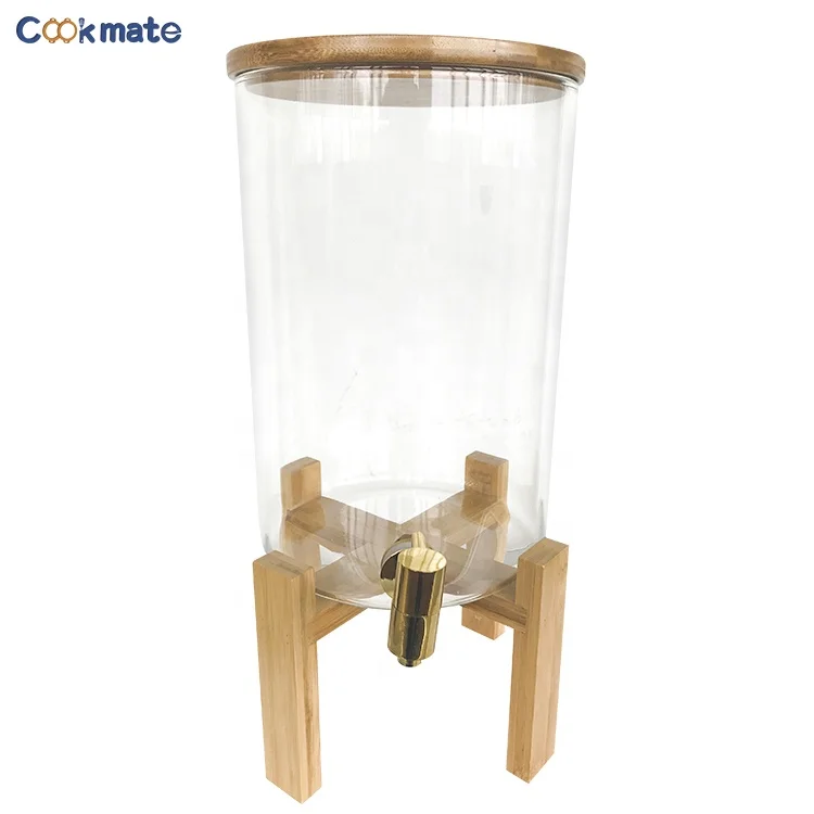 Cold Beverage Dispensers Glass Drink Dispenser for Cold Water Juice Lemonade Tea