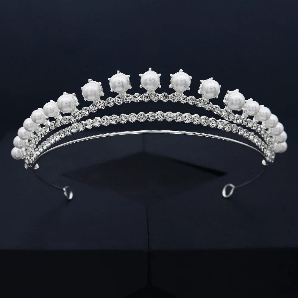 Fashion Wedding Party Bride Crown Crystal Silver plated Tiaras Girls and Women Crown for Party Headdress