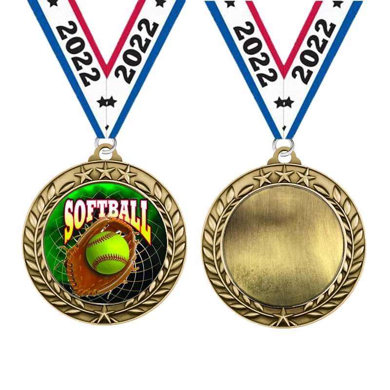 3D relief Metal zinc alloy zamak Sports Baseball competition championship gold silver bronze honor award Medal medallion trophy