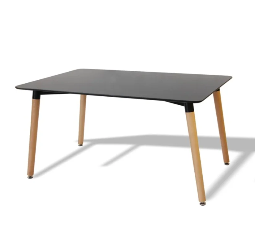 
SANTANG european style MDF wooden home furniture dining table and Banquet black mdf dining table with wooden legs 