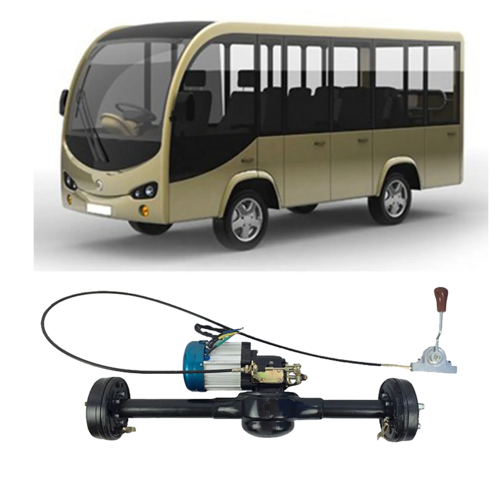 Big Power Electric Differential Rickshaw Tricycle Brushless DC Motor 1200 Watts 3000W 48V 60V 72V With Disc Brake Rear Bridge