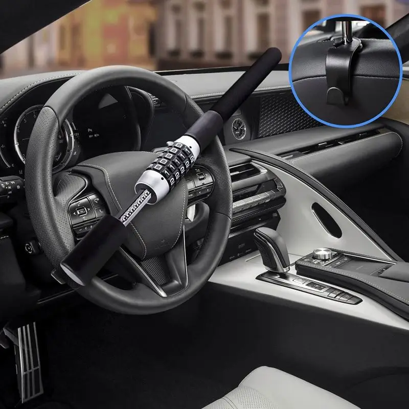 Quick Release Adjustable Clamp Lock Security Combination Car Device Anti Theft Steering Wheel Lock