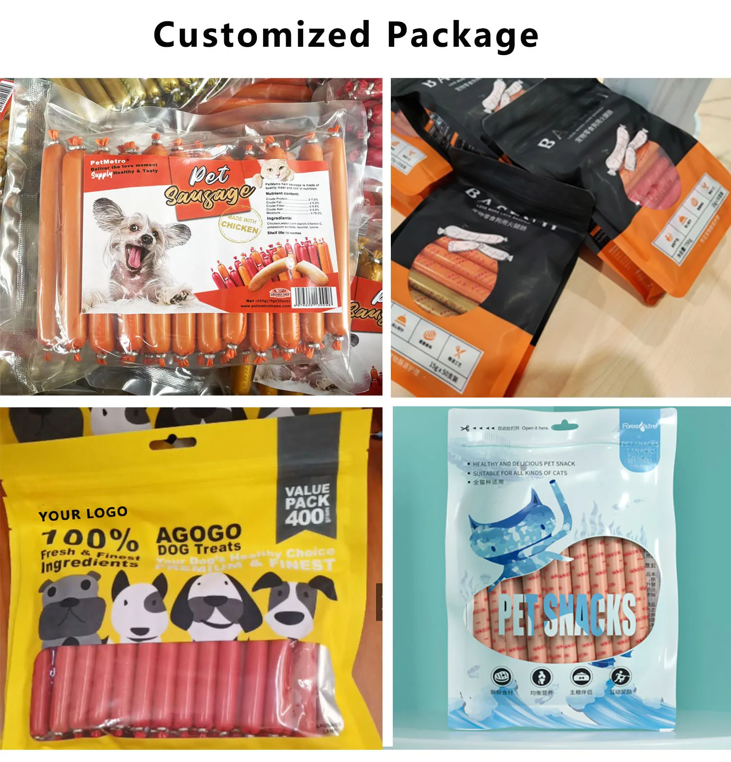Pet Dog Cat Food Multi-flavored High Calcium Chicken Beef Dog and Cat Snack Treats Food Ham Sausage