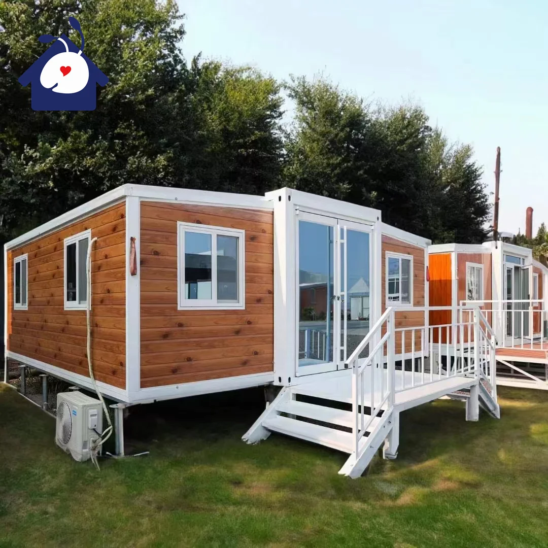 Cheap 2 4 bedroom 4 bathroom foldable homes expandable container house  prefabricated smart movable house assembled