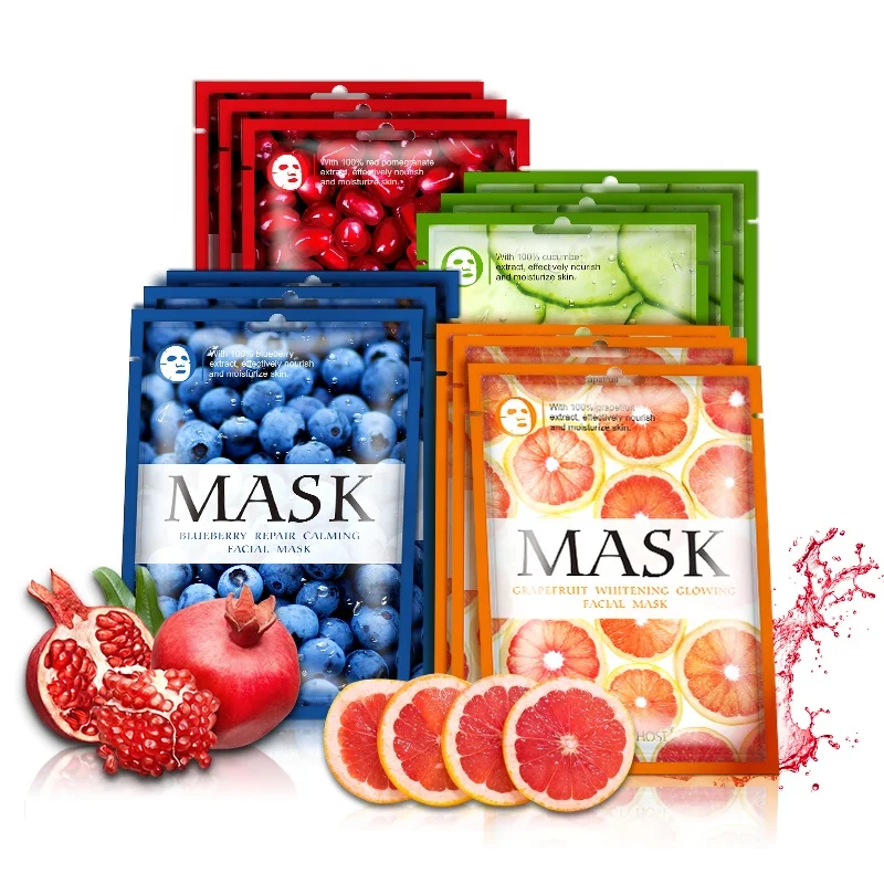 In Stock Organic Skin Care Sheet Maker Pack Grapefruit Brightening Moisturizing Glowing Facial Fruit Face Mask