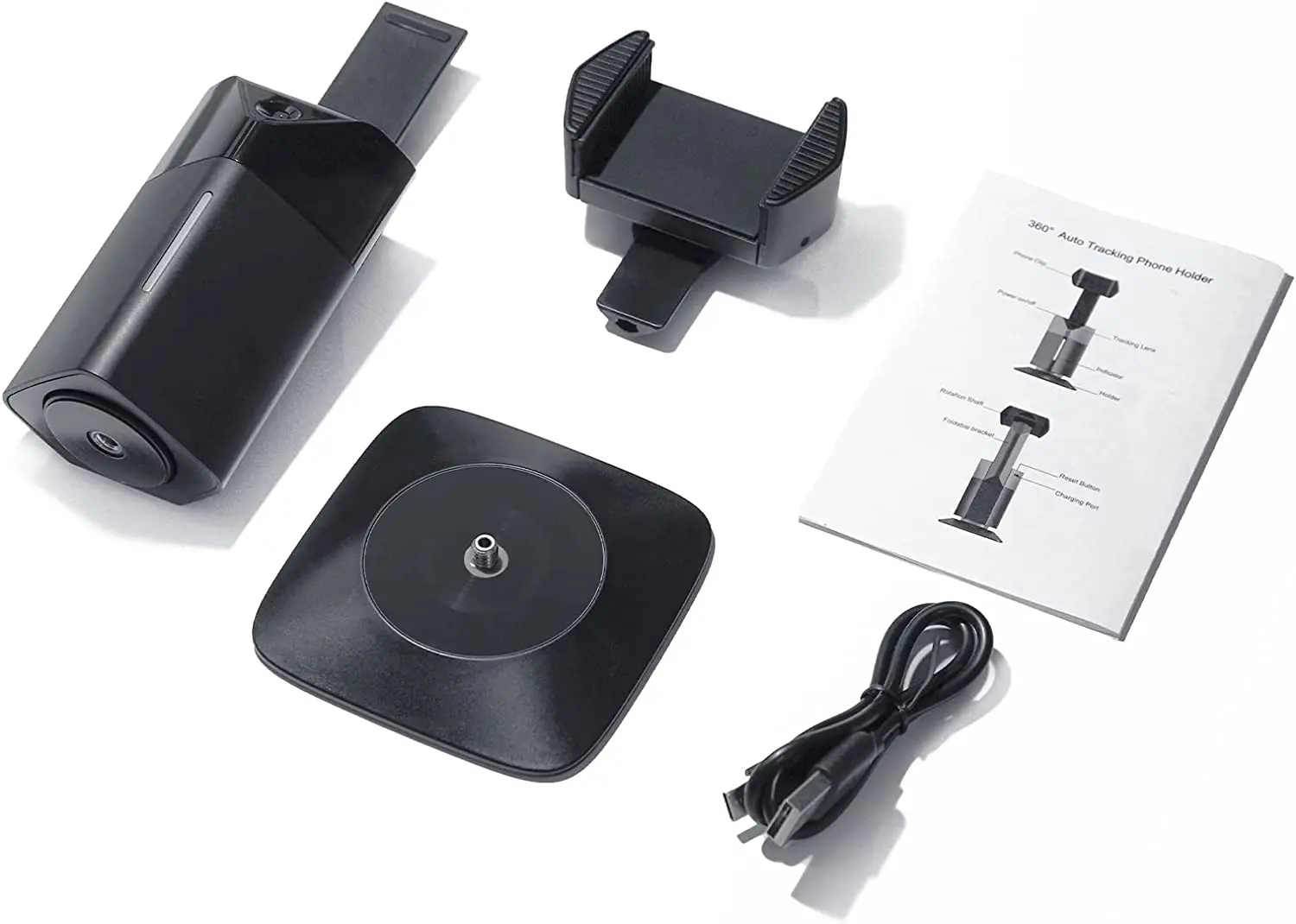 T8 White Black AI Tracking Phone Holder Gesture Control Foldable Cellphone Support Stand Wholesale Rotate Stand 360