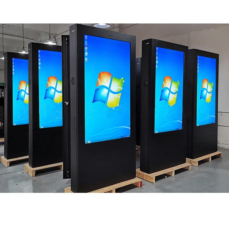 43 '55 ' IP65 Waterproof Outdoor Double Side LCD Touch Screen Floor Stand LCD Digital Signage Computer LCD Monitor Outdoor