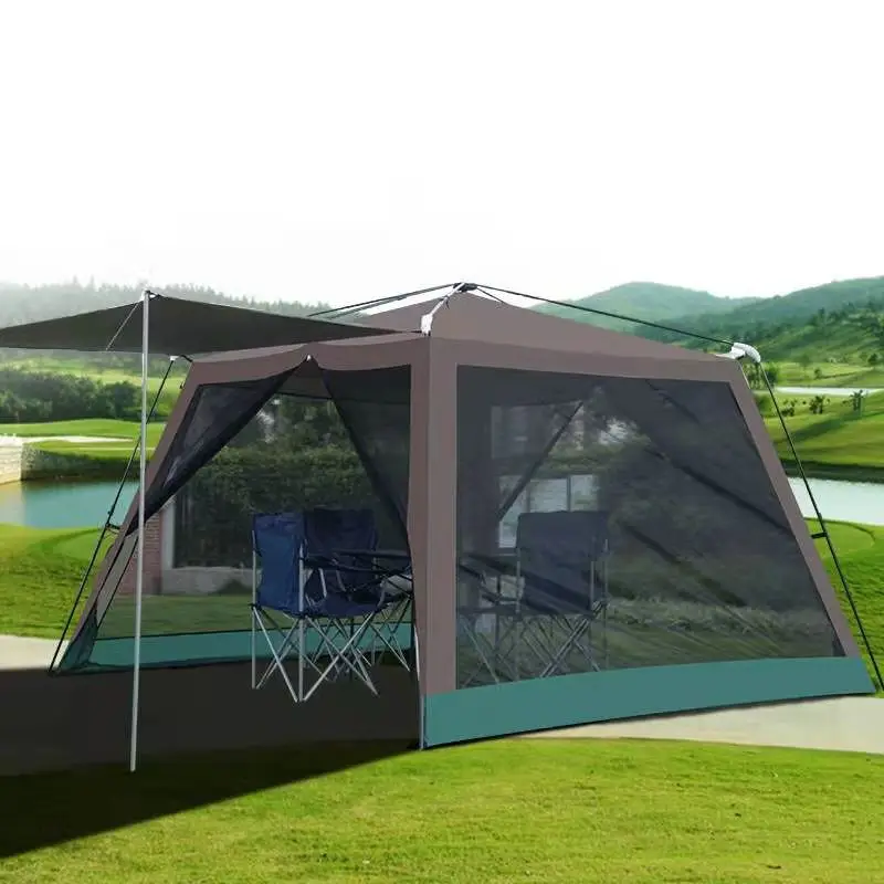 
5-8 Man automatic frame Large camping barbecue awning arbor Outdoor Folding Instant Screened Canopy Tent 