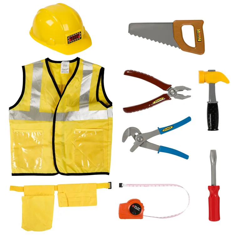 Pretend worker play tool kit toys modern cheap plastic  construction tools toy for wholesale