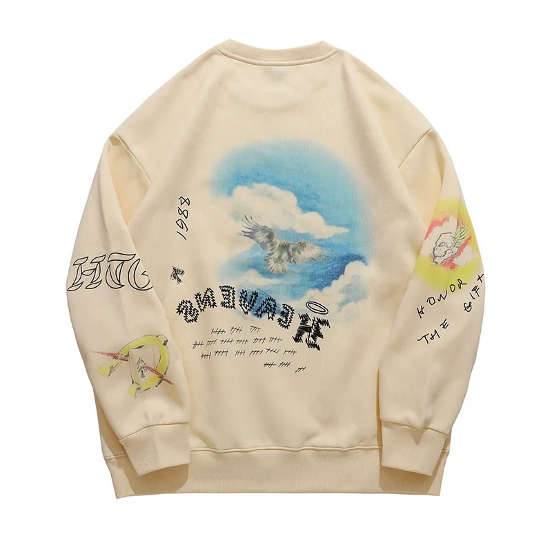 New Fashion 2022 Custom Organic Cotton Digital Print Oversized Crewneck Sweatshirt Mens