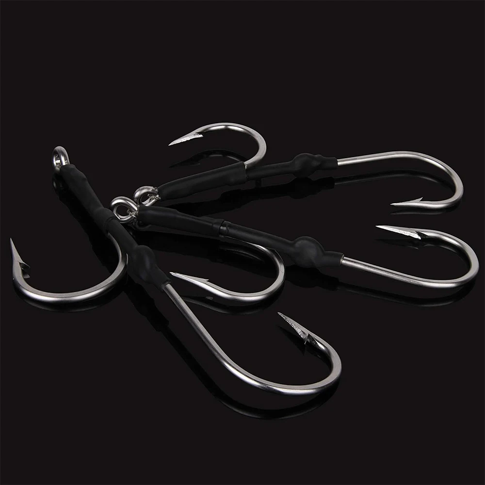 Saltwater Double Hook Rig Stainless Steel Assist Hooks Large Big Game Double Trolling Fishing Hooks for Marlin Shark Tuna
