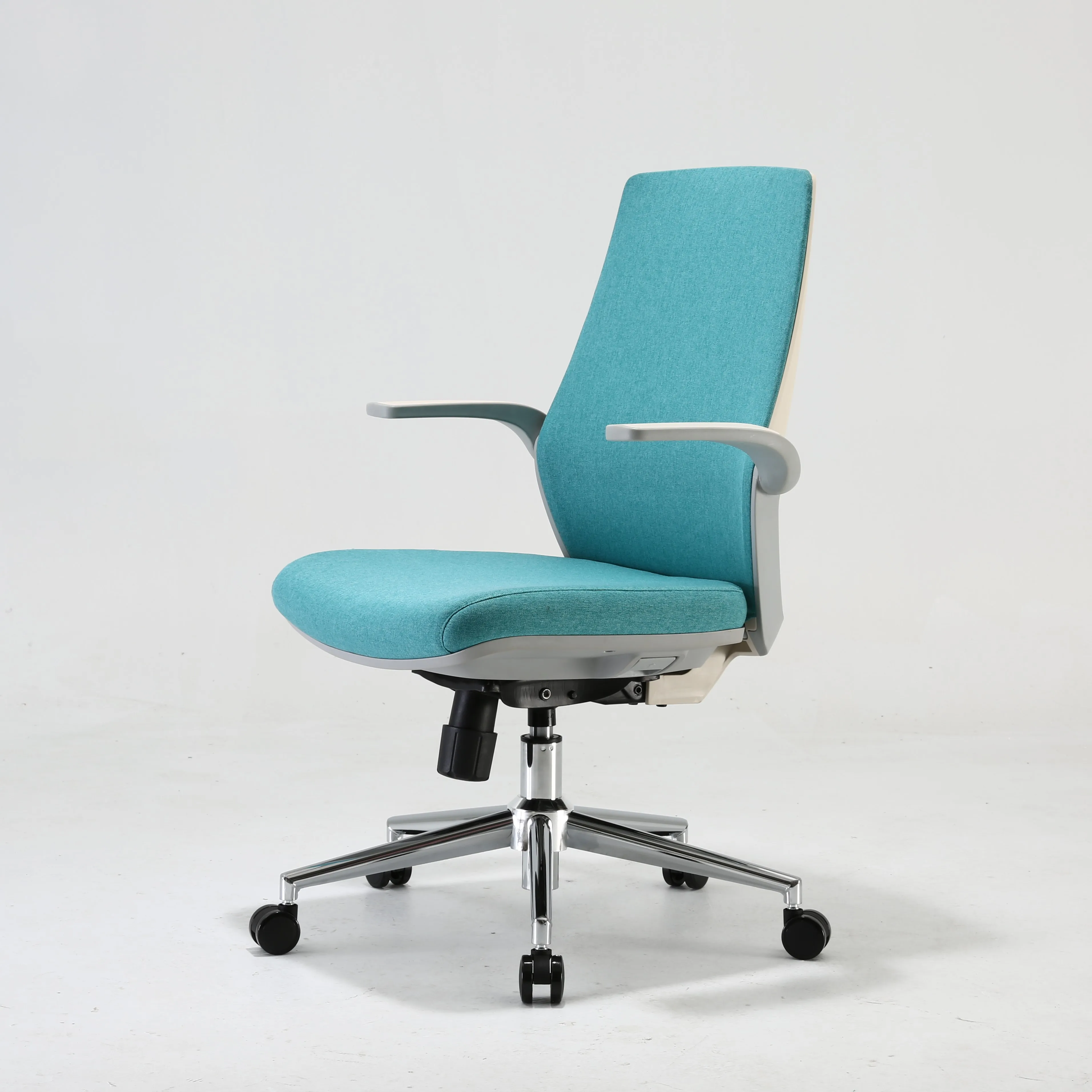 Hot sale cheap swivel chair secretary medium back plastic back office full meash chair screw lift staff chair