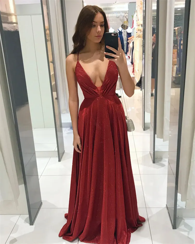 Sexy Luxury Evening Maxi Dress Backless Deep v Neck Party Dress Modest Latest Evening Long Dresses 1 Buyer