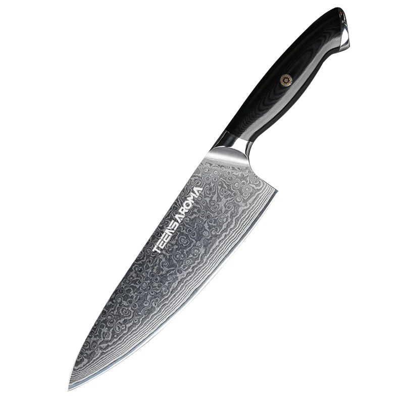 TEENS High Carbon Steel Kitchen Knife  Damascus Steel Forged Chef Knife 8 Inch