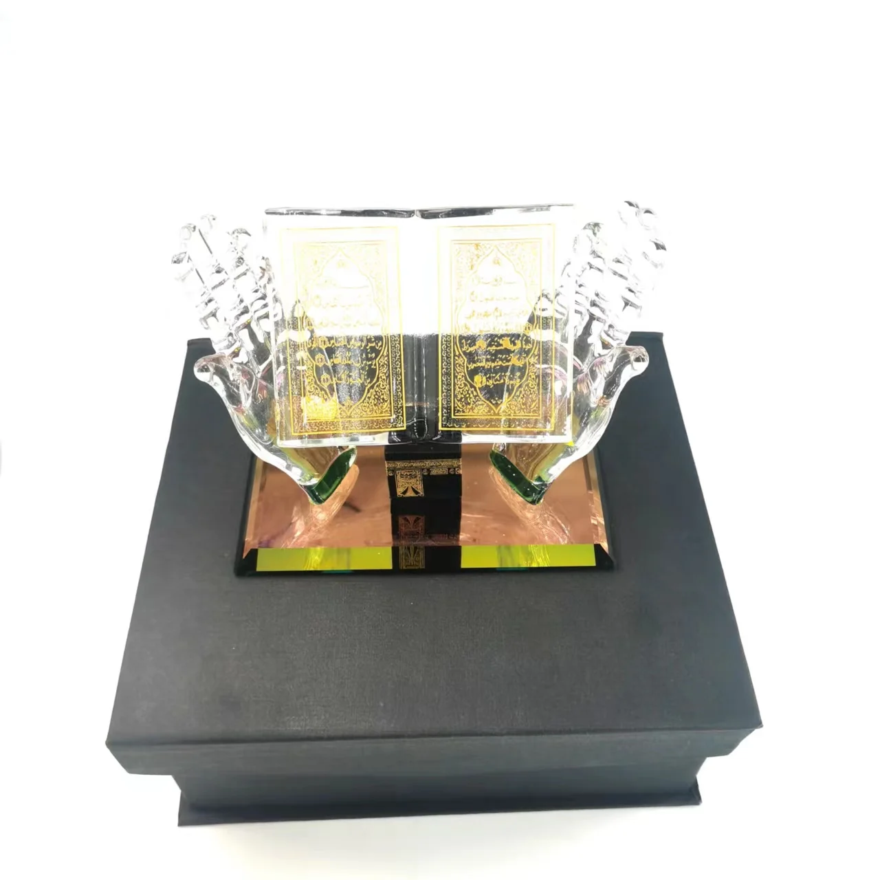 Factory Direct Sale Muslim Crystal Quran Book Decoration Custom logo Islamic souvenir tourist  gifts Crystal  gift