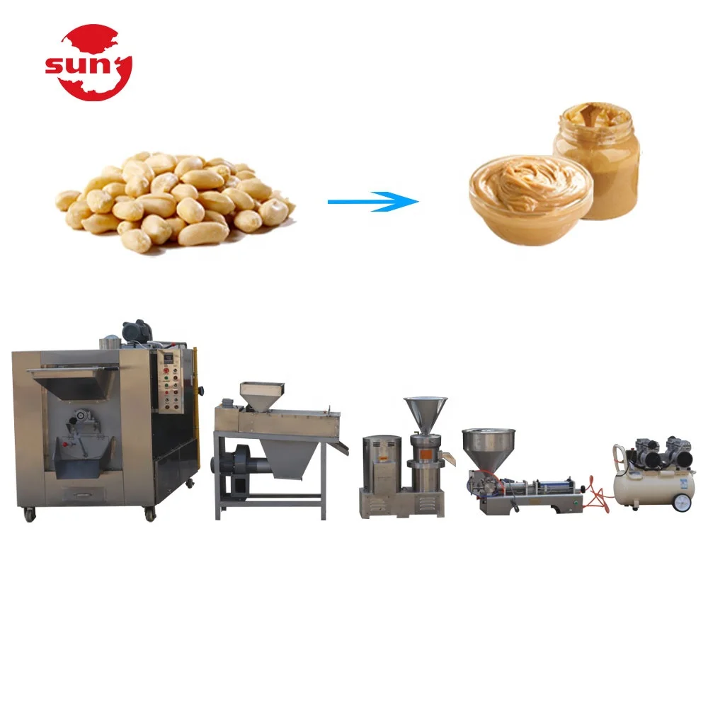 Automatic industrial small scale stainless steel peanut nut sesame melon seed grinding machine process line machine