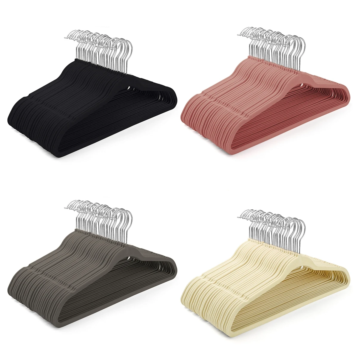 Wholesale Bulk Flocked Slim Thin Velvet Coat Hangers For Adult Clothes