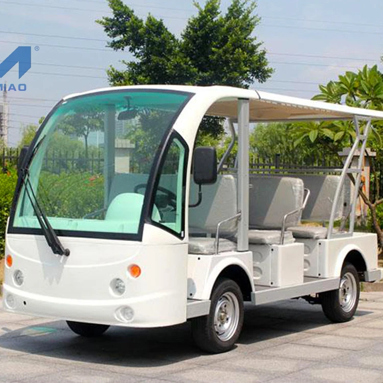 New 8 Seater Electric Sightseeing Car 4 Wheel Hydraulic Brake and Park Brake for Amusement Parks 30-35km/h 80-85kms 15%-20%