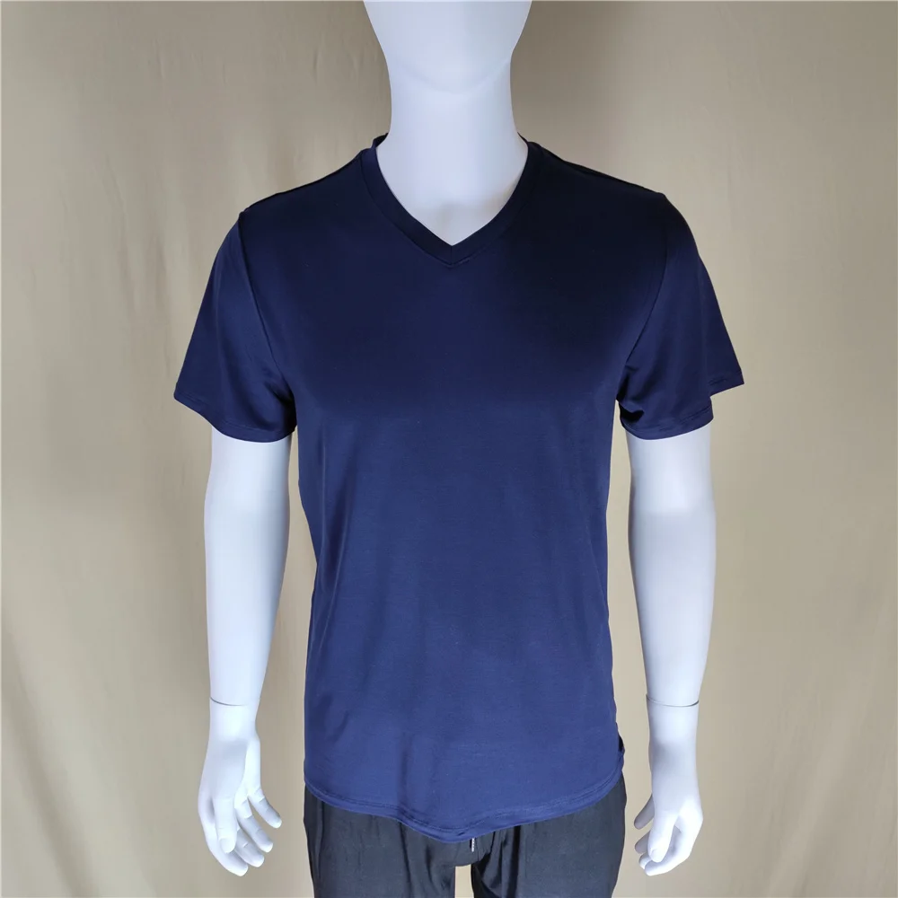 
Customized print organic bamboo fiber white black blank plain t-shirt short sleeve sweatsuit 