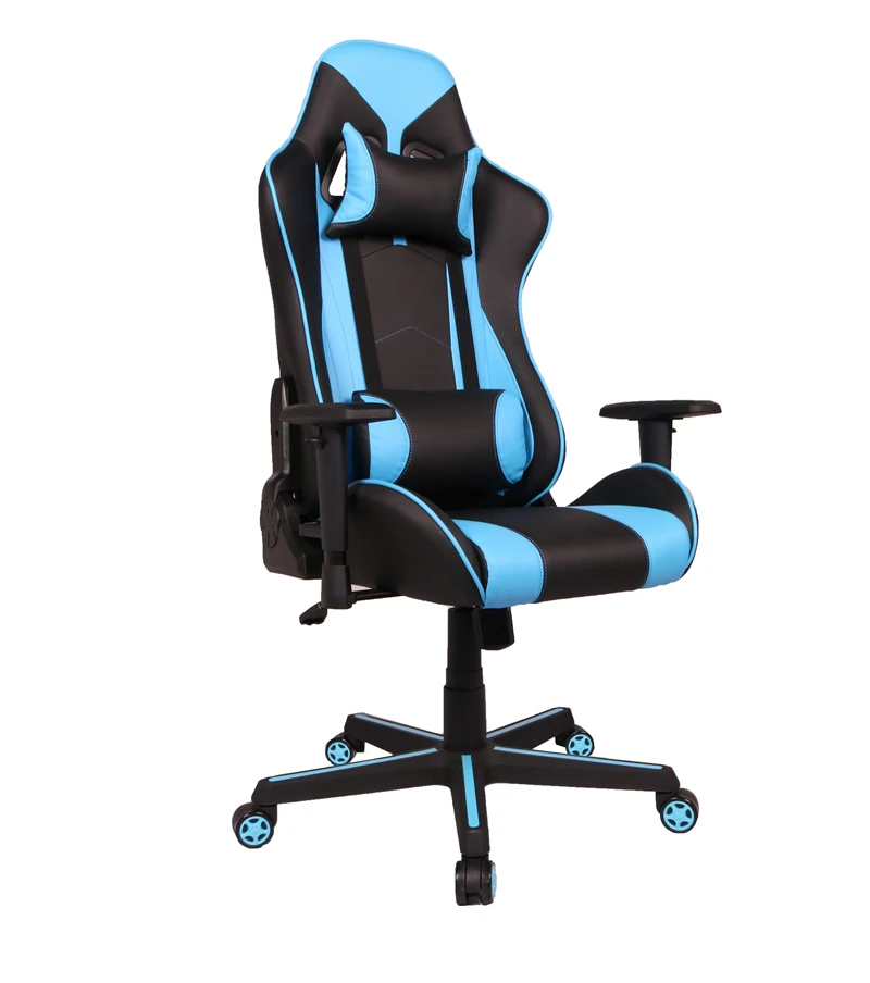 Frank Tech Fashionable Blue Reclining Adjustable Office Sport Gamer Leather Gaming Chairs