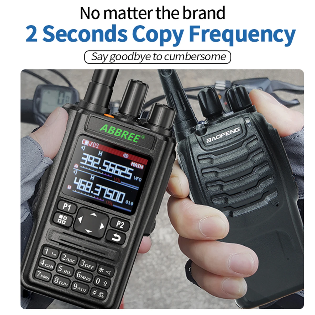 ABBREE AR-869 иди и болтай Walkie Talkie “иди V2 BT программы GPS передатчик 136-520 МГц все Диапазон Wi-Fi ftp-сервер (2-Way радио с Тактический антенна