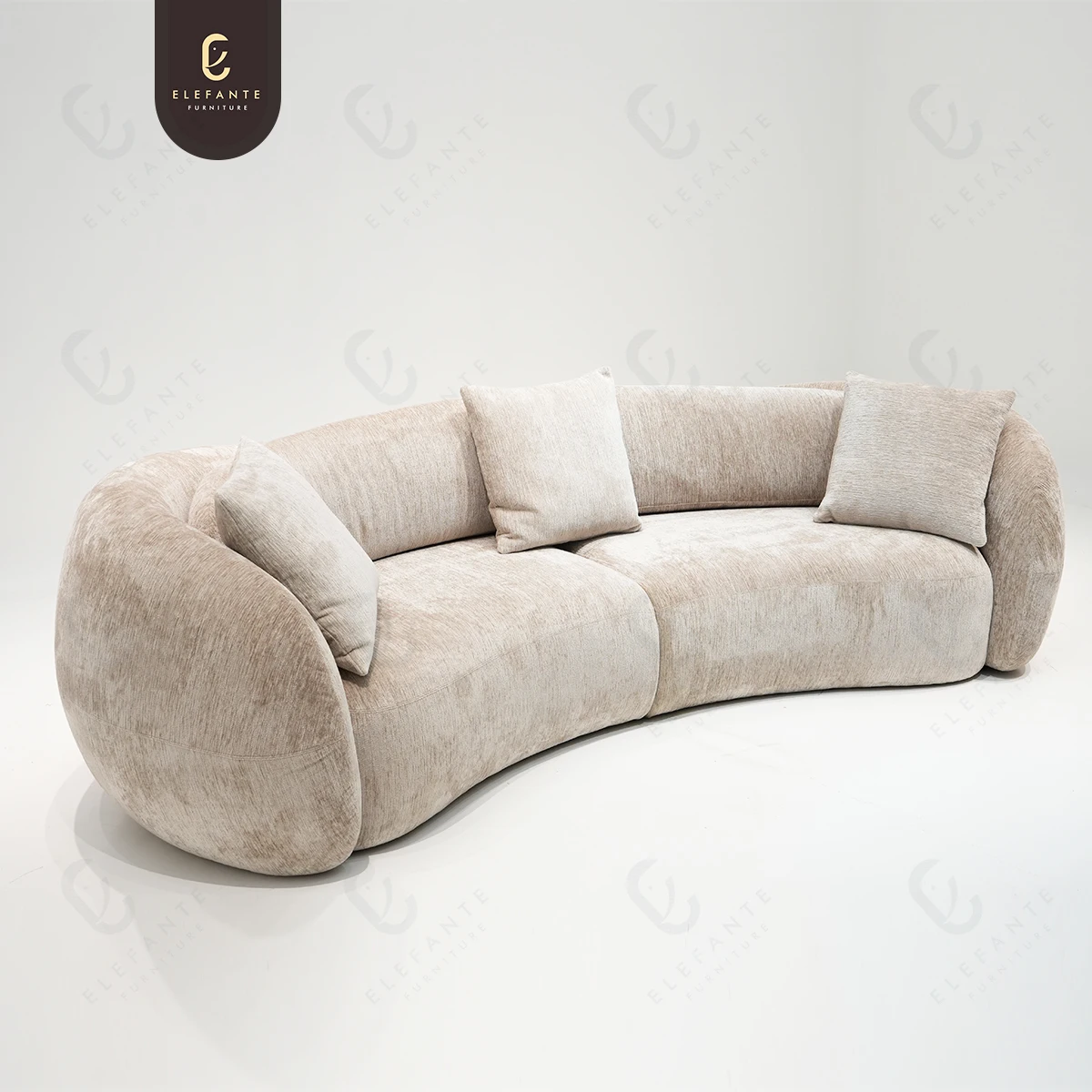 4 Pillows Boucle Curved Sofa Cloud Couch for Living Room Modern Luxury Contemporary Upholstered Sofa Couch