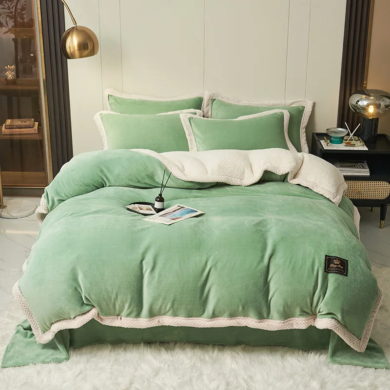 100% polyester microfiber Shaggy, Comforter Sets King Size 3 Pieces Ultra Soft Sherpa Reversible Bedding Faux FurComforter Set/