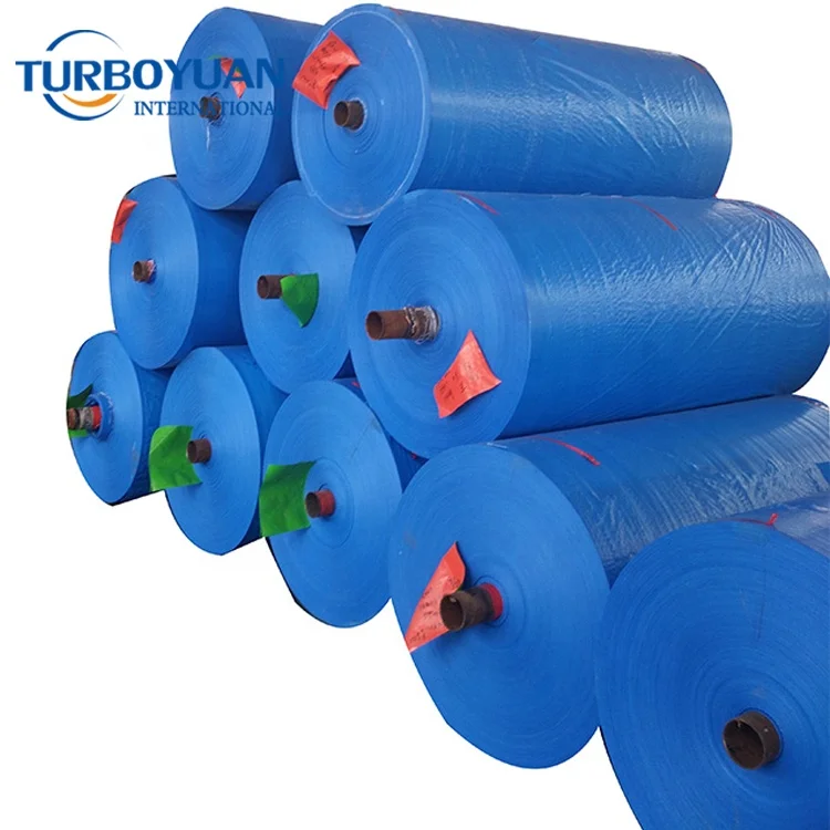 heavy duty blue heat reflective 150gsm PE tarpaulin sheet roll with printing