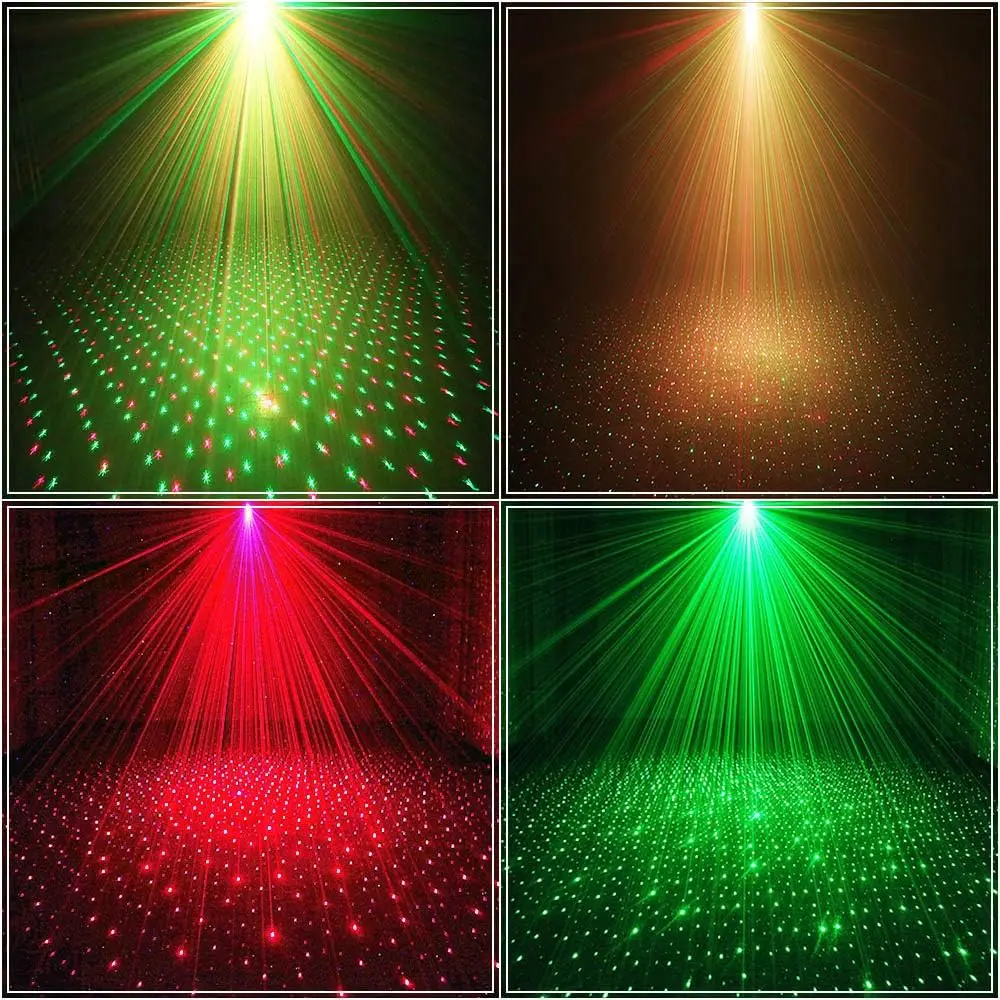 2 IN 1 Disco DJ Lights Strobe Rave Stage Light Projector Sound Activated Remote Control For Parties Show Bar Club Birthday