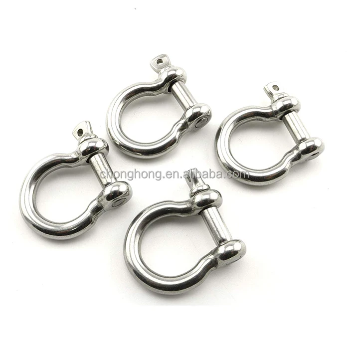 Stainless Steel Shackle European JIS Type Screw Pin Bow Shackle Heavy Duty SS304 SS316 Anchor Shackle
