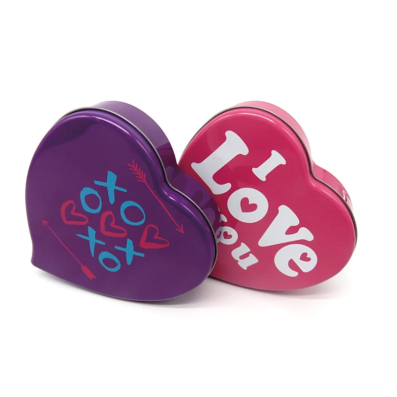 Custom Logo Decorative Tin Box Heart Shape Tin Embossed Design Mint Candy Container Gift Metal Tin Can