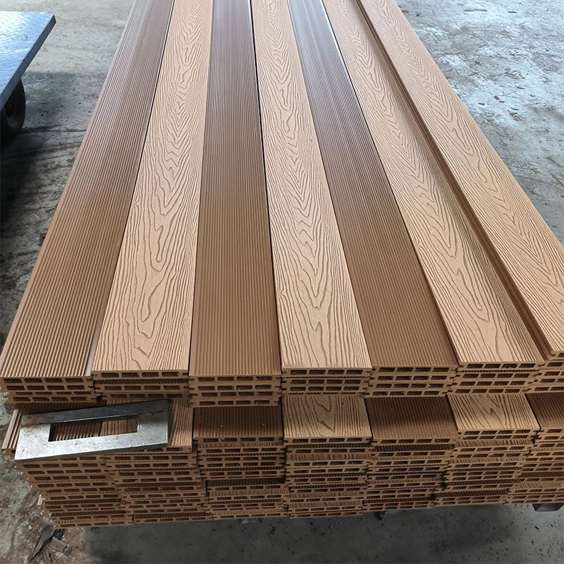Aveeno Dampproof Waterproof E co Extruded Outdoor Glossy WPC Composite Deck Decking Floor Boards For Flooring Material