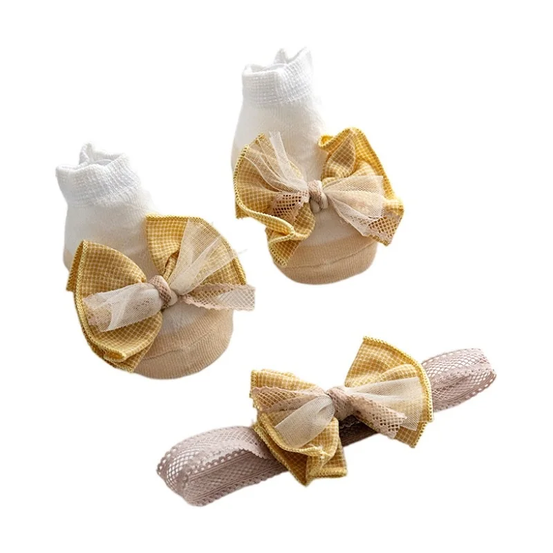 Набор носков и повязок на голову для маленьких девочек, подарочная коробка