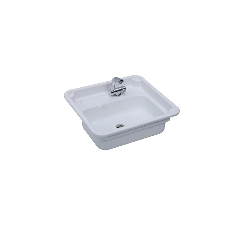 mini acrylic white sink RV motorhomes caravan  plastic kitchen  Built-in Foldable Bathroom Sink with  cover  GR-Y009B