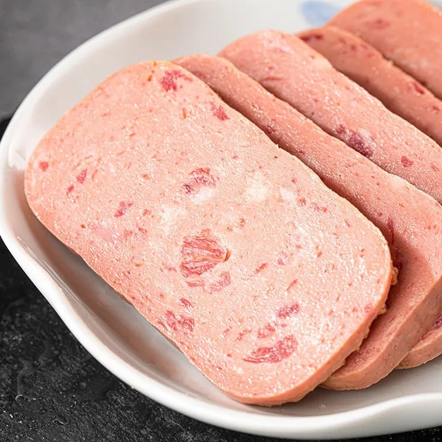 Halal canned food meat beef luncheon 340g*24 for daily cookie long span easy open lid