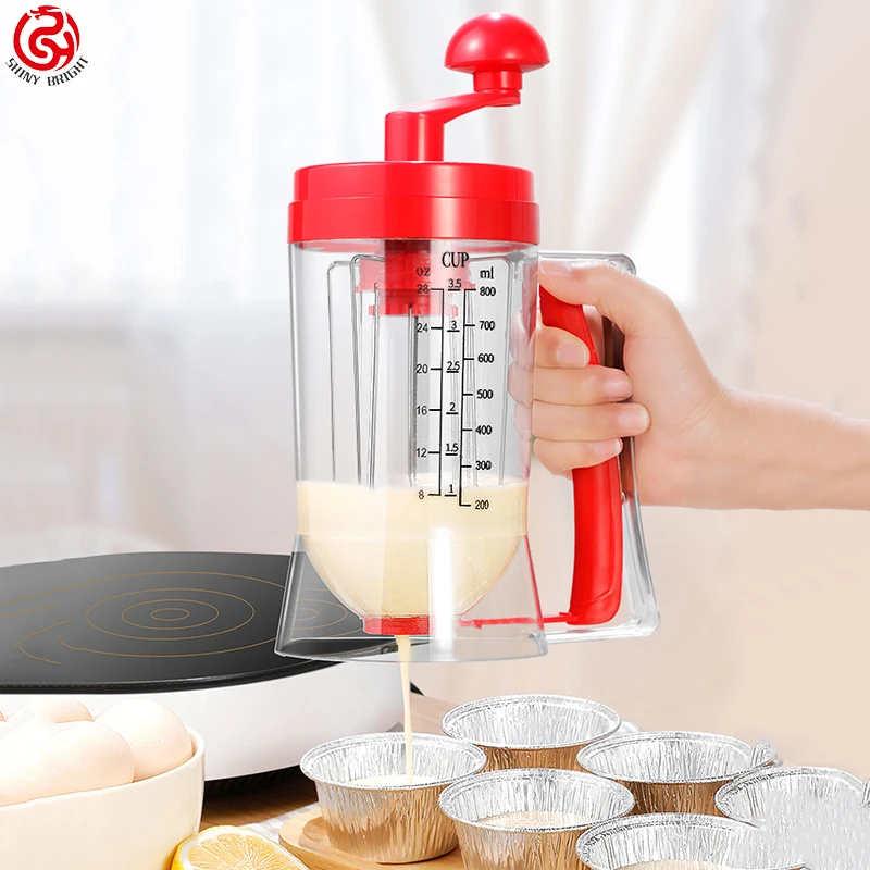 Manual Pancake Maker 800ml Cake Funnel Batter Dispenser Cream Separator Tool Cake Dough Dispenser