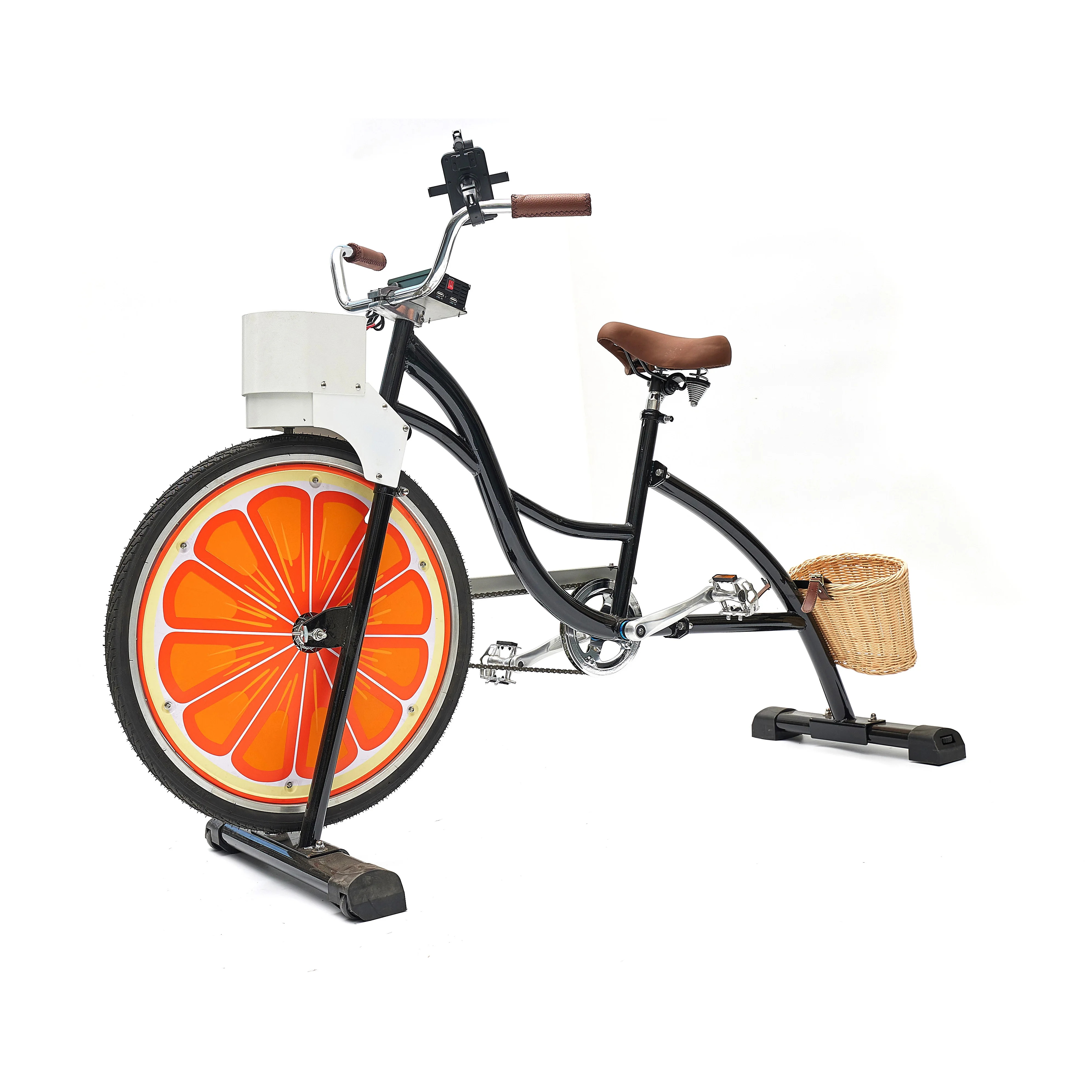 EXI hot selling 2024 bike advertisement foot pedal power generator hybrid cruiser bike for human powered amusement rides