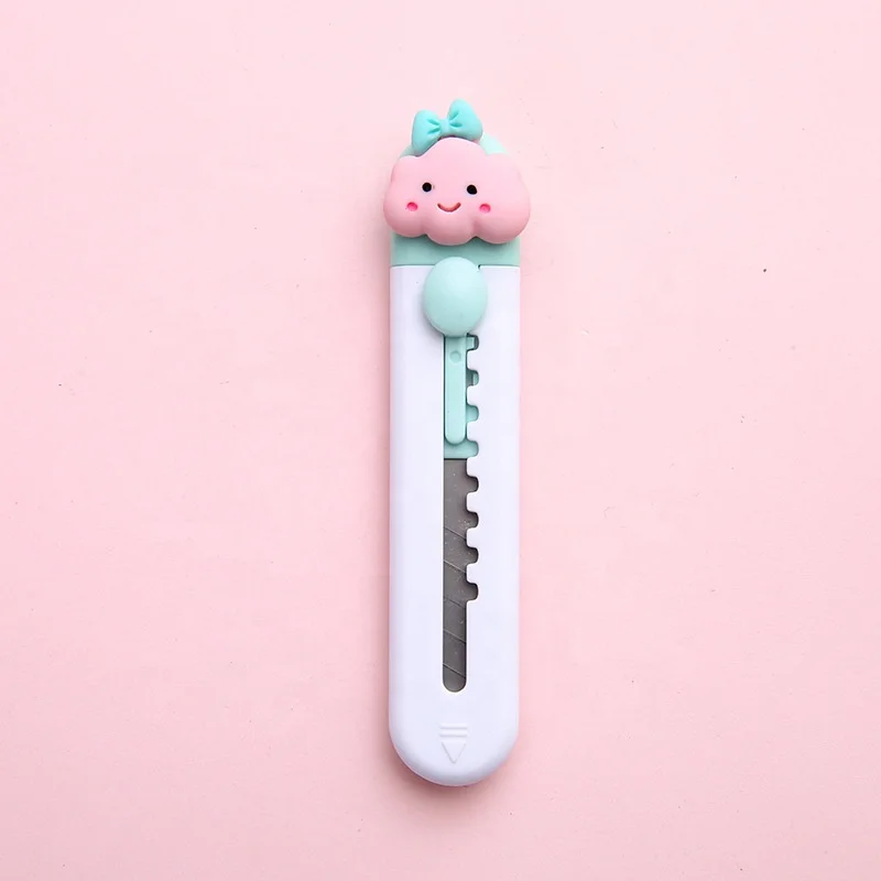 School office safety paper cutting crafts cartoon cute retractable utility knife