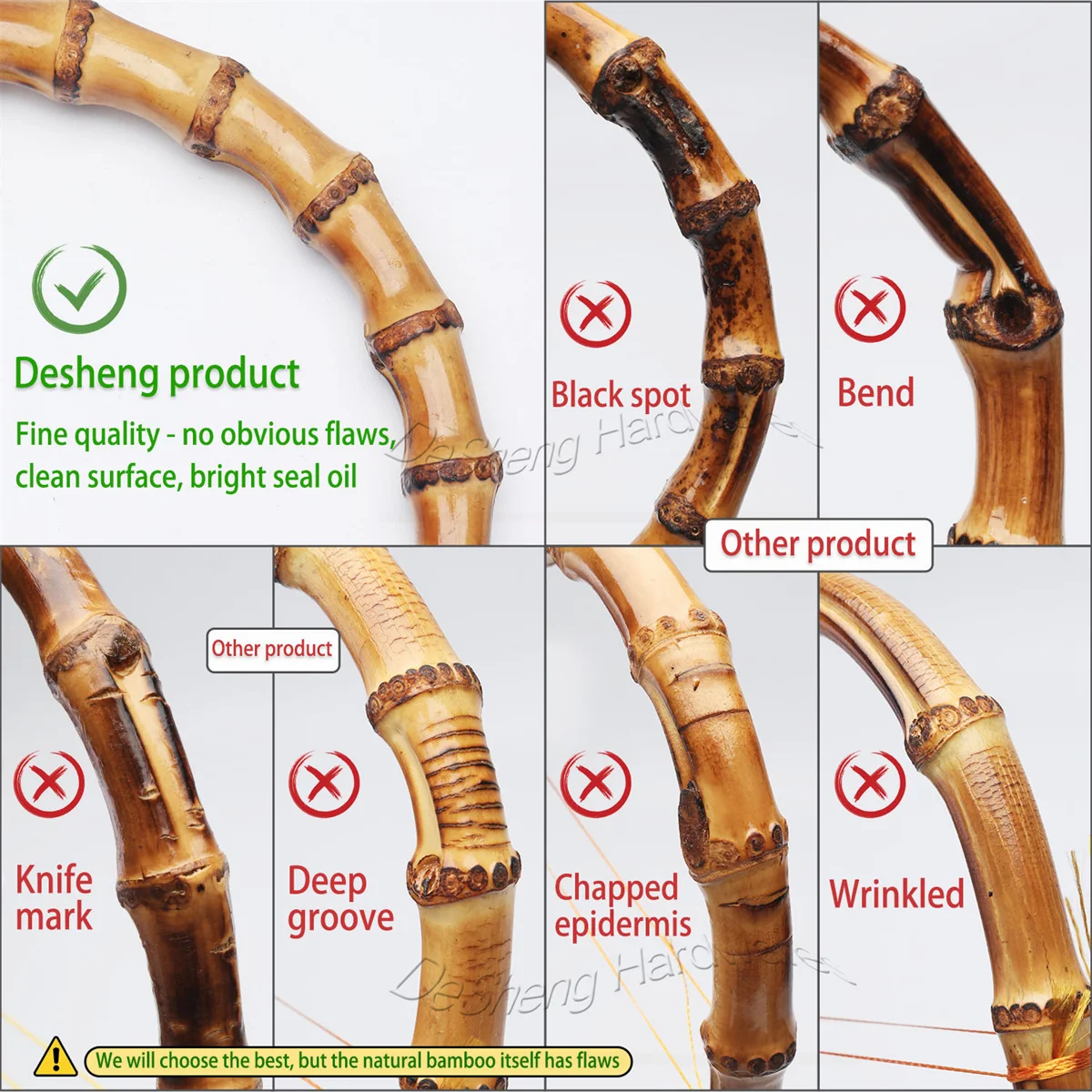 Promotional Fashion Bamboo Bag Handles For Women Purse Natural Handle for Clutch Bags DIY Replace Bamboo Handle For Anybag