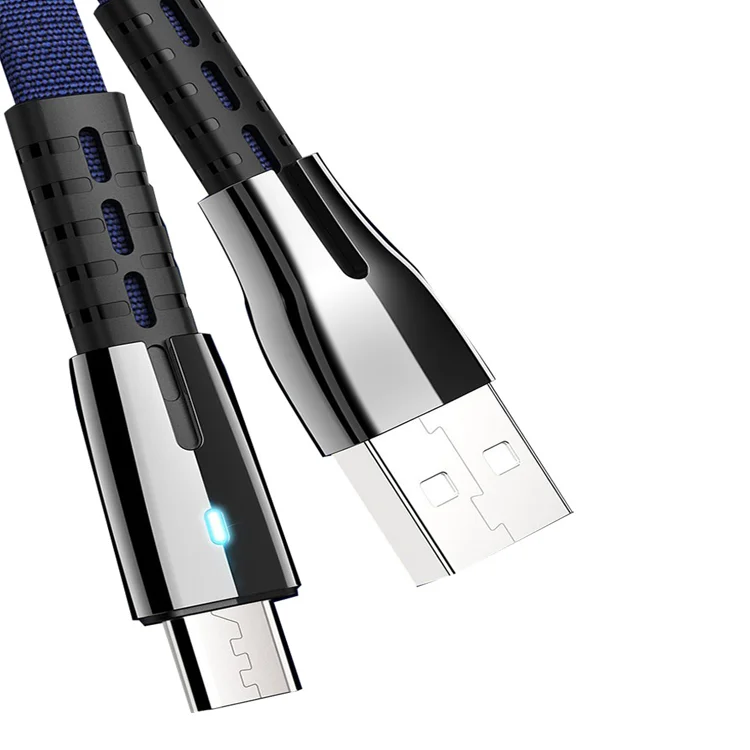 Wholesale Heavy Duty Zinc Alloy nylon braid Sync Data Cable Charging Type C Micro USB Charger Cable For Galaxy S Android