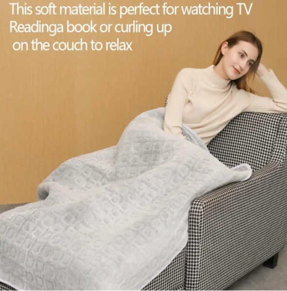 Hot Selling Small Electric Heated Blankets Portable Warm Soft Plush Throw Heated Blanket
