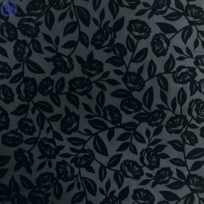 Hot selling  polyester/spandex Nylon/spandex  flocking strech knitted fabric suit for fashionwear