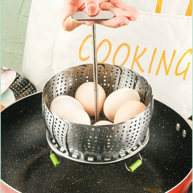 Fish Seafood Cooking Multi-purpose Food Steamer Stainless Steel Foldable Food Steamer  Collapsible Basket