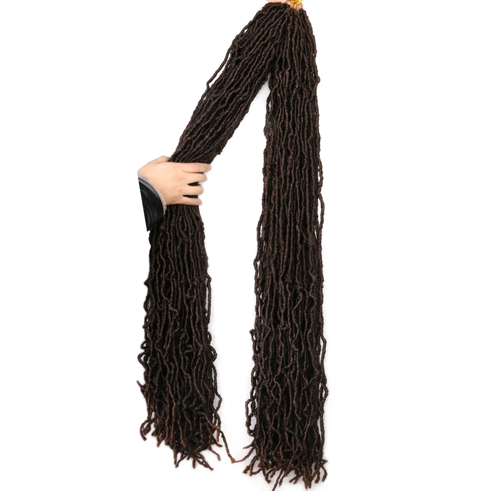 Extra Long Messy Boho Locs Soft Nu Crochet Hair Braids Faux Locs Black Synthetic Braiding Extensions