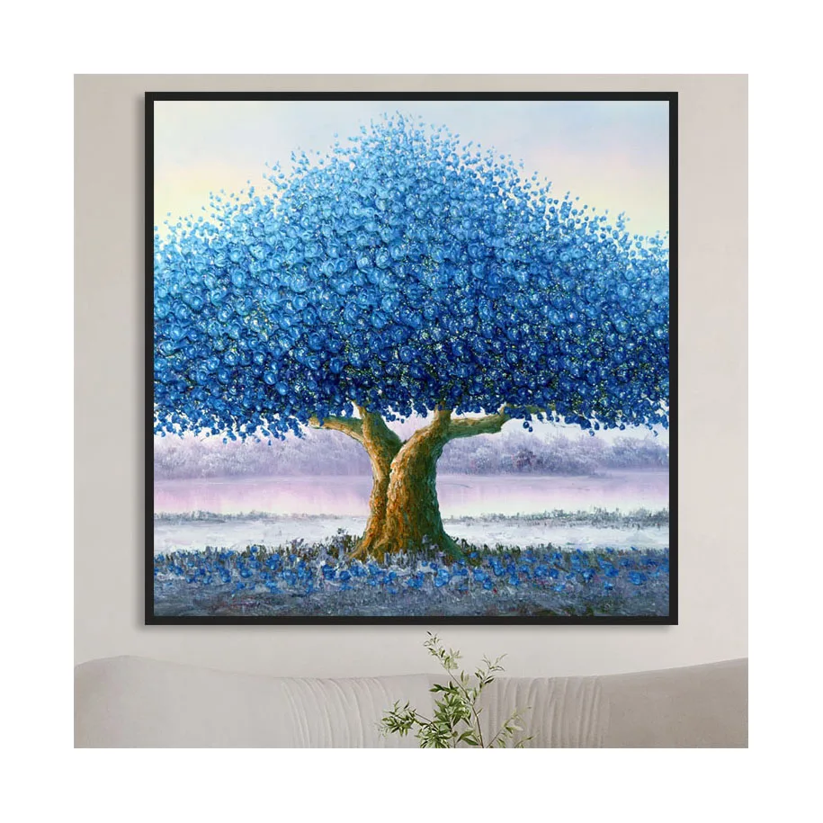 Custom wall art decor diamond crystal porcelain decor painting abstract tree acrylic diamond painting